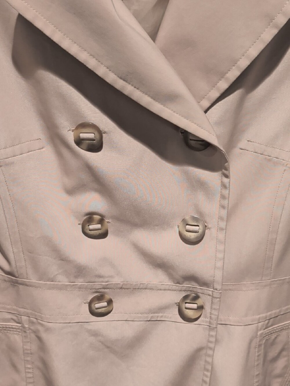 Sonoma Light Beige Double-Breasted Trench Jacket - Picture 4 of 7